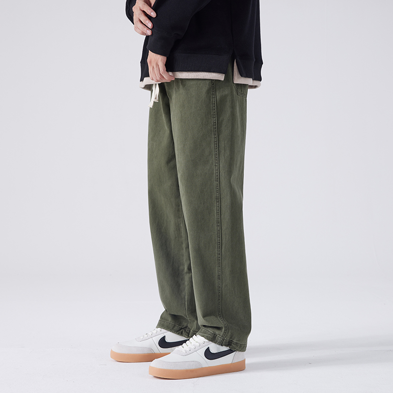 American-Style Straight-Leg Pants Men's Cargo Pants 2026 Spring New Vintage Loose Drape Wide-Leg Casual Pants