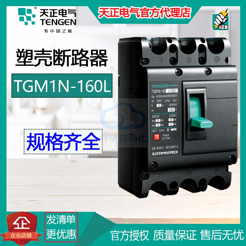 Tianzheng Xiangyun plastic shell circuit breaker TGM1N-160L 2P 3P 3N 4P 16A-160A air switch