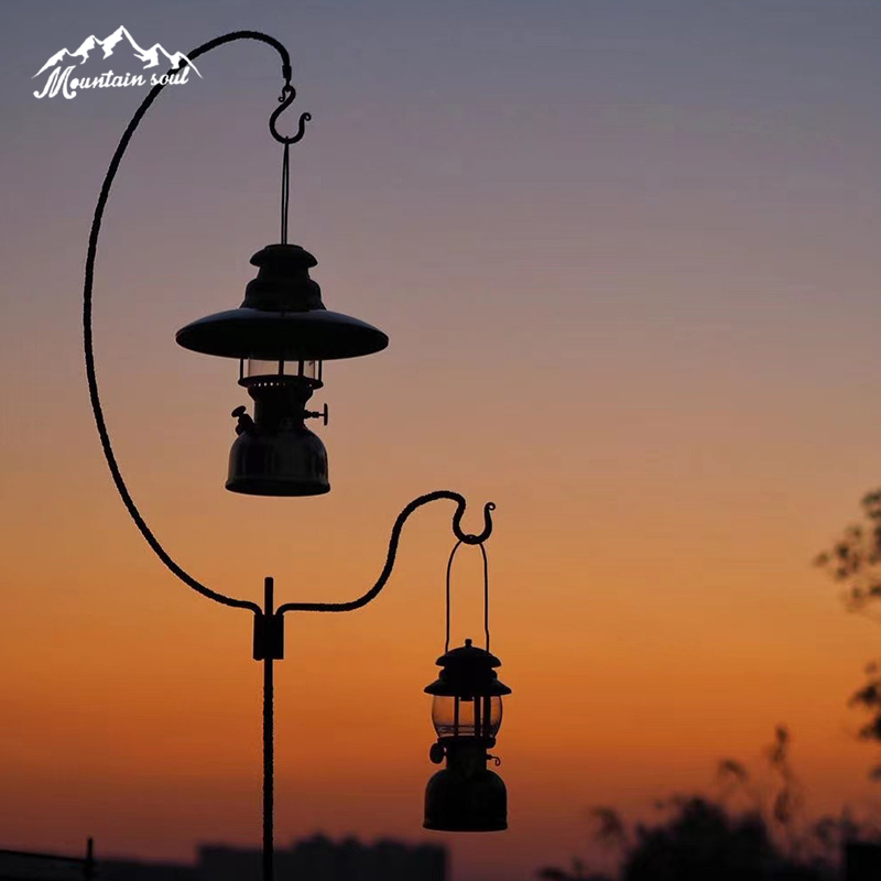 Mountain soul hand-forged twisted pattern outdoor camping arc extended version lamp stand