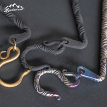 Mountain Soul Titanium Twisted Brass Snake Camping Fire Folding Light Holder Gas Lamp Kerosene Lamp Hanging