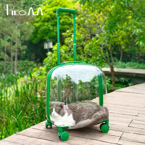 Pickup meow cat bag bubble box Cat transparent portable dog Two cats pet out breathable large trolley case