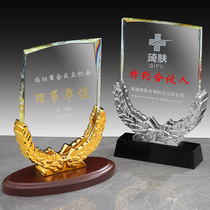 Crystal Medals Customized Retirement Veterans Chamber of Commerce Established a commemorative license card Agent Partner Award