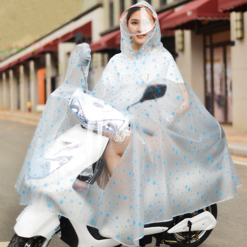 Electric bicycle raincoat men's and women's single double long size large motorcycle riding transparent poncho adult