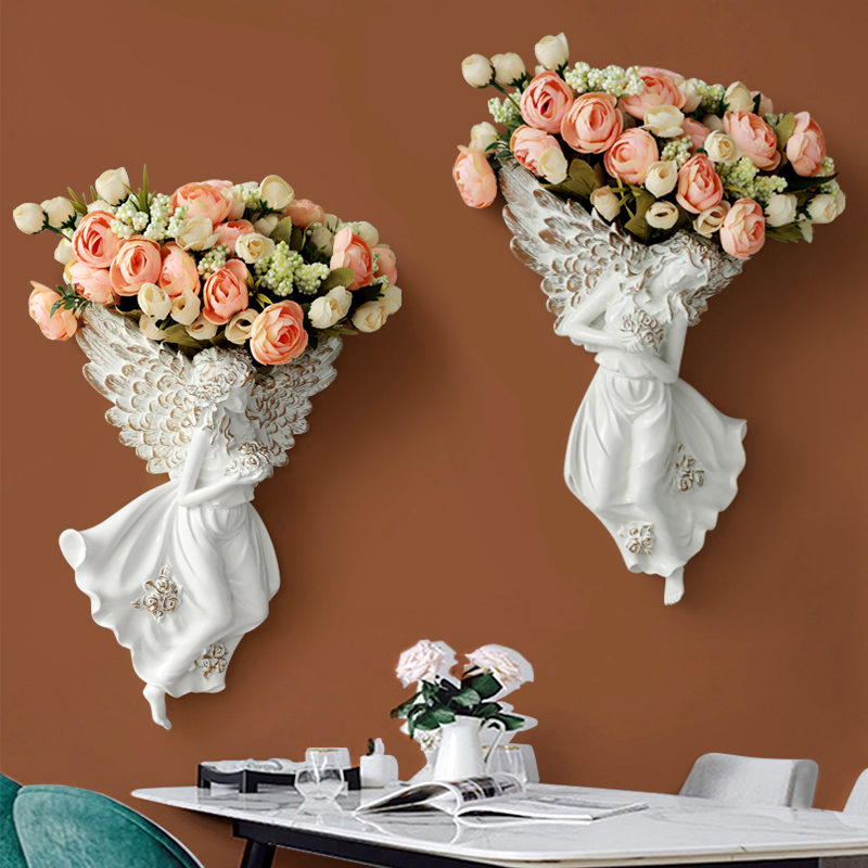 Wall decoration European-style angel wall decoration living room sofa background wall hanging porch bedroom bedside pendant light luxury