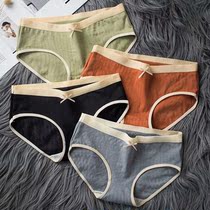 Underpants female cotton student Korean version mid-low waist adult adult simple college style girl triangle bottoms