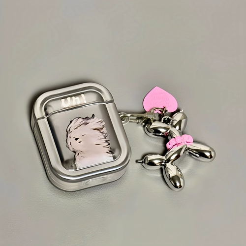 Применимо к делу Airpods Pro защита гарнитуры, вытягивающее серебряное масло. Дериф собака Apple Hearset Cover Airpods1/2 Generation Generation Защитные ремни.