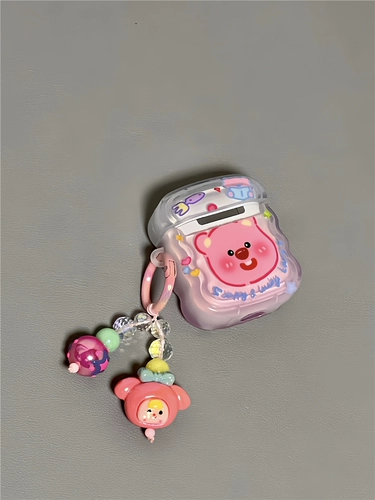 Apple, совместимые наушники, мультяшный защитный чехол, прозрачная подвеска, 2, bluetooth