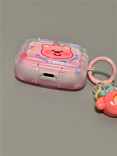 ເຫມາະສໍາລັບ AirpodsPro headphone protective case Korean cute cartoon Apple headphone case AirPods 1/2 generation protective case transparent with pendant airpods new 3rd generation Bluetooth headphone case for women