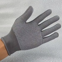 Glue dot gloves wear-resistant glue dot thin black and white gray nylon dot plastic coated breathable wear-resistant mens and womens labor protection gloves