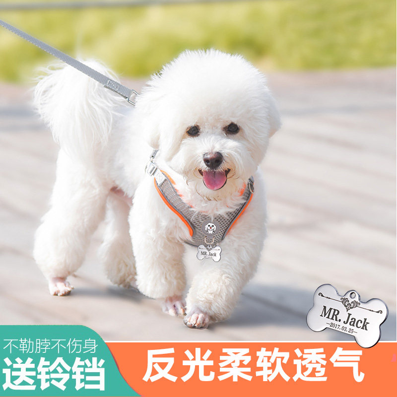 Dog Leash Small Dog Vest Chest Strap Dog Walking Rope Pomeranian Teddy Bichon Frize Puppy Dog Chain