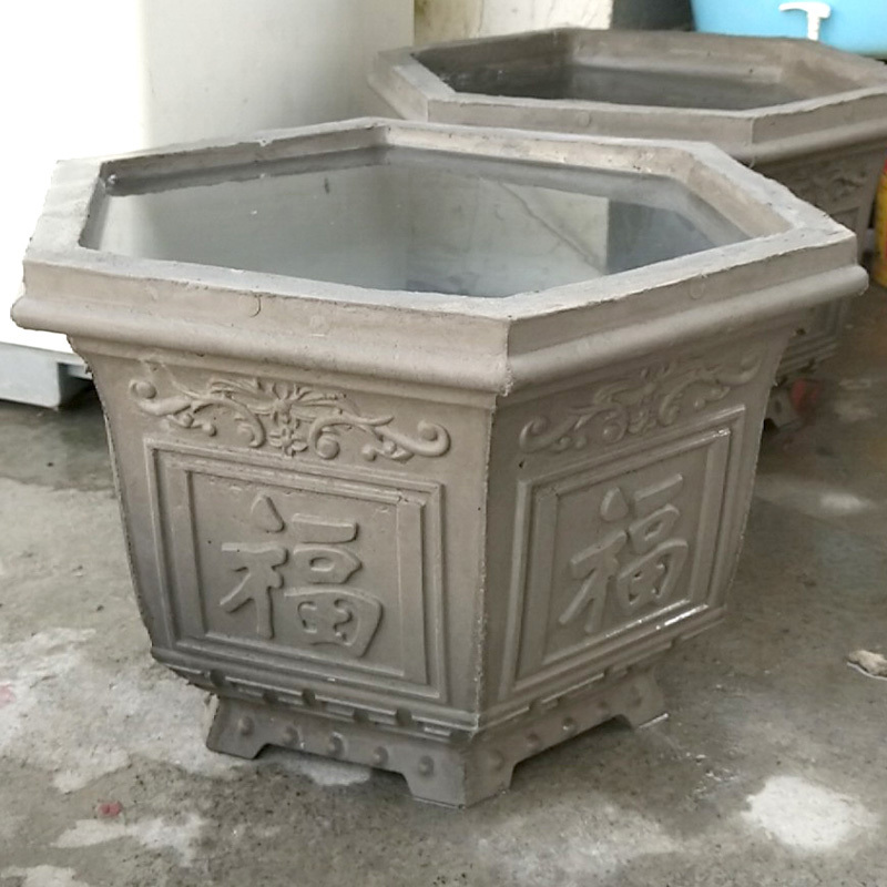 Cement Flower Pot Mold, Plastic Bonsai Pot, Concrete Cast-In-Place Hexagonal Mold, Large and Extra-Large, DIY Creative
