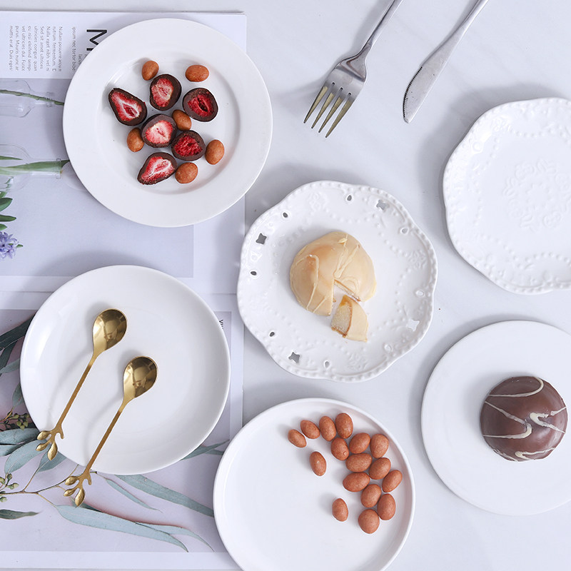 Ceramic small dish creative commercial dish home exquisite snack plate butterfly fruit cake snack dessert dish