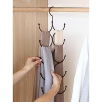 Province multi-functional multi-layer clothes household hanging scarf hanging scarf cabinet to collect magic clothes support