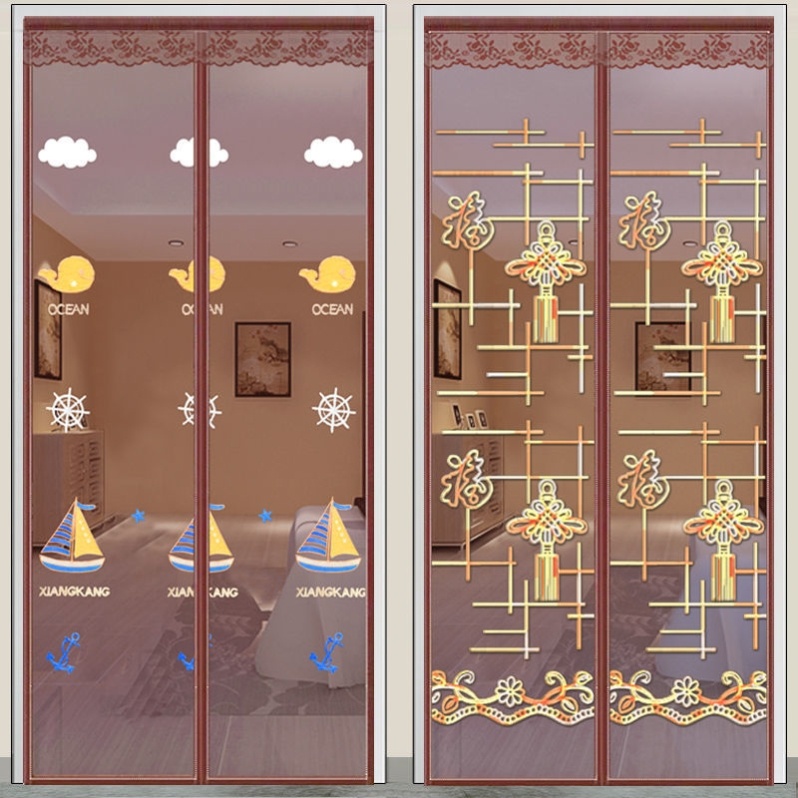 Door mosquito net anti-mosquito door curtain Anti-fly encryption mute magnetic curtain Self-priming velcro free of punching the entire magnet strip
