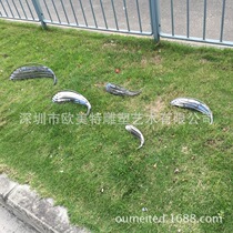 Hotel clubhouse community hanging wall stainless steel Three-dimensional wall sculpture decorative fish ornaments twisted plastic art series