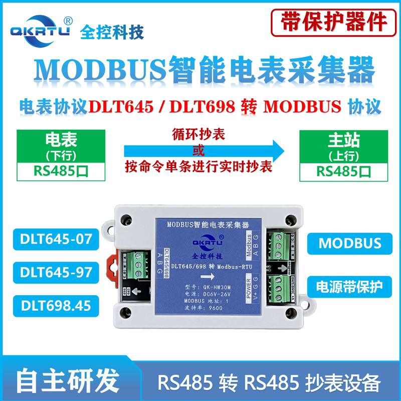 Full Control Meter Dlt645/Dlt698 Protocol to Modbus Protocol Converter Rs485 to 485 Collector Full Control Meter Dlt645/Dlt698 Protocol to Modbus Protocol Converter Rs485 to 485 Collector