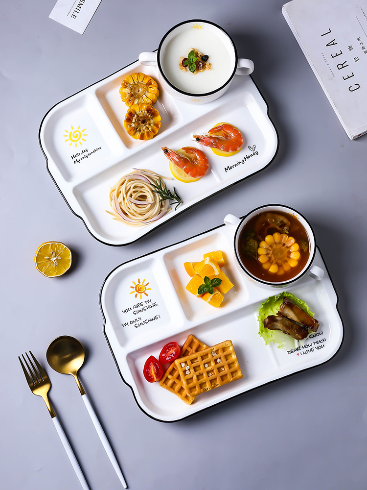 Ceramic white ipads China tableware frame plate one breakfast tray was baby food Ceramic tile plate 4 Japanese