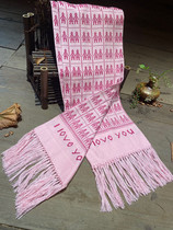 Hunan Non-beachwear] Yee-Dong Jinpure Pure Handmade Pure Cotton Limited Light Extravagant Ethnic Wind Pink Lovers Weave Brocade Scarves