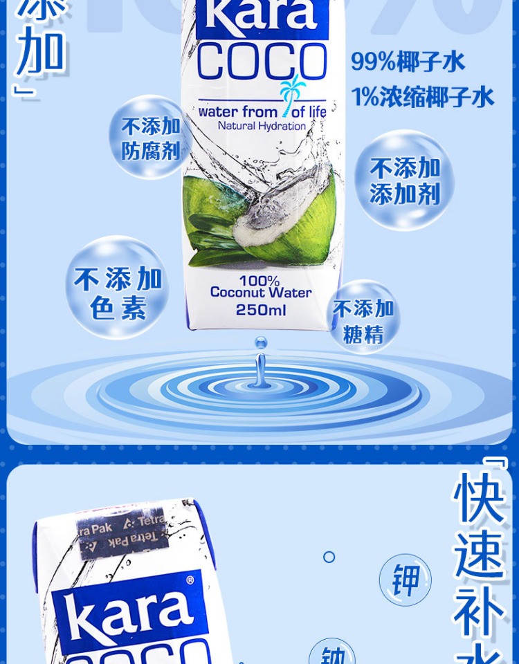 【KaraCoco】进口青椰果汁椰子水250ml*12