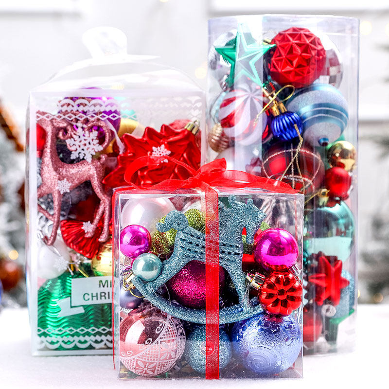 Christmas tree decoration ornaments, many bags, barreled color balls, Christmas accessories, ornaments, bright light balls, Christmas decorations