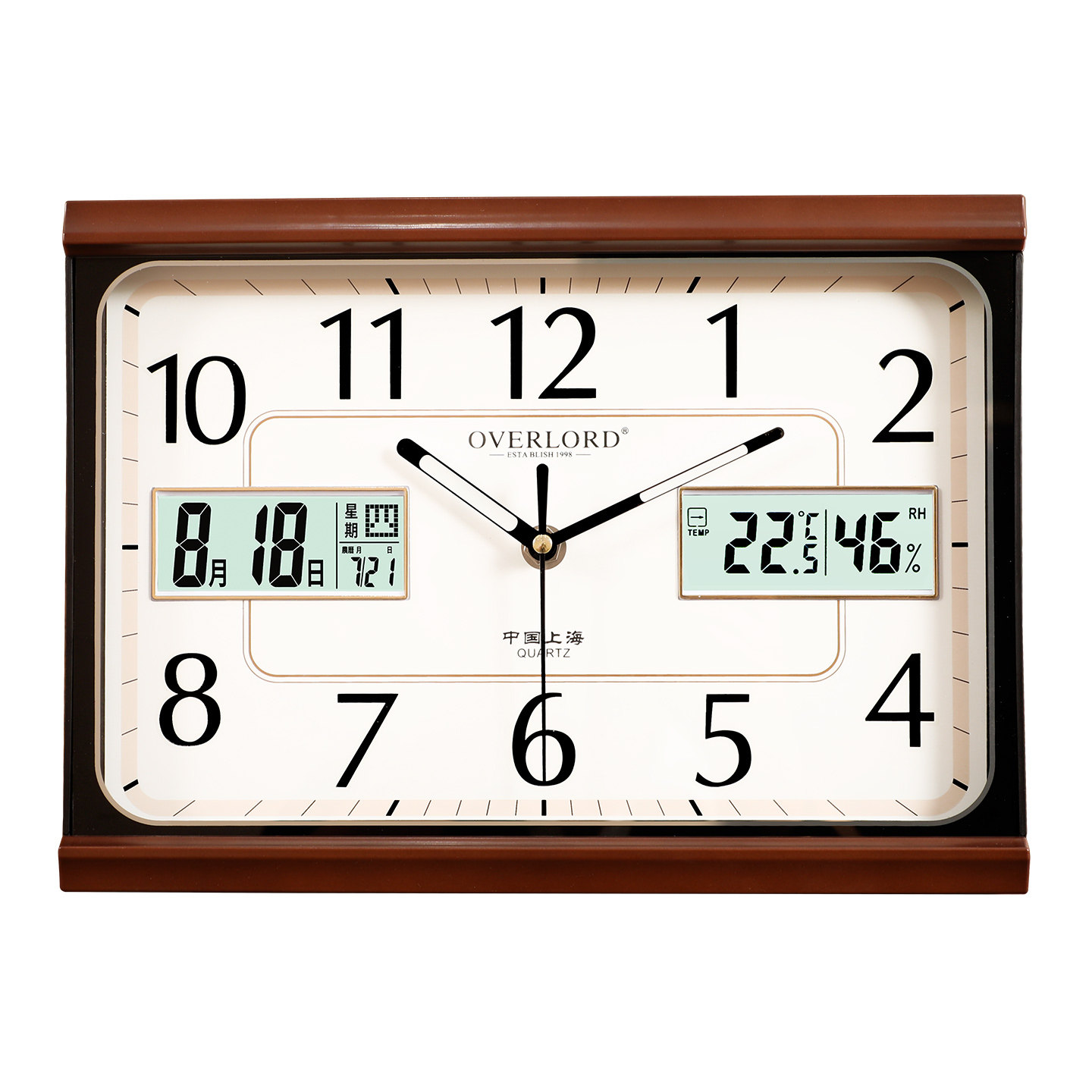 Household Desktop Perpetual Calendar Clock, Living Room Light Luxury Modern Table Clock Ornament with Calendar, Silent Desk Clock