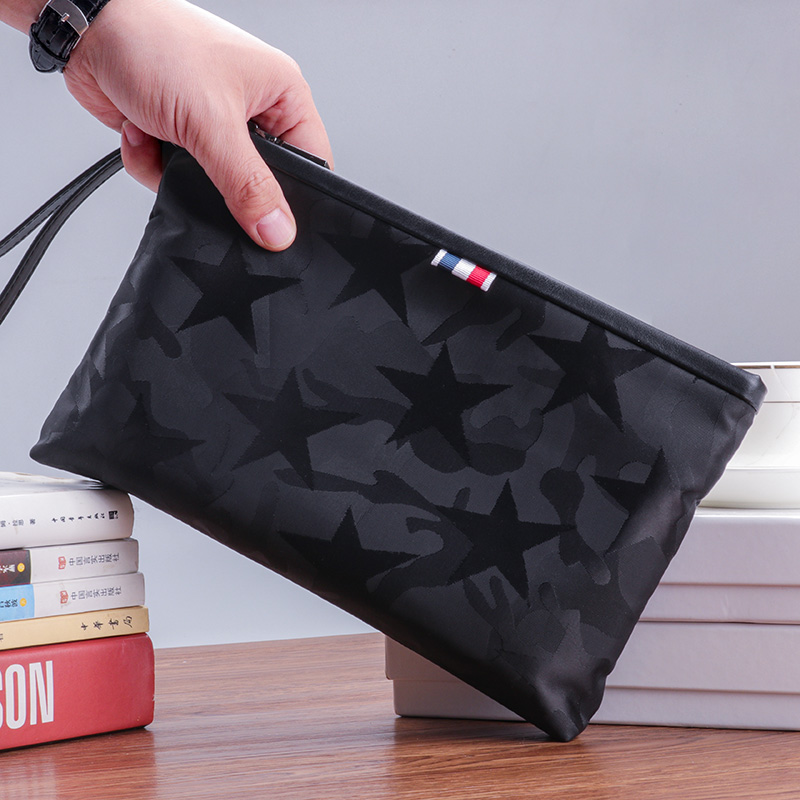 Hand Bag Men's Hand Grip Bag Camouflated Hand Grab Bag Men's Bag Oxford Cloth Waterproof Clip Bag Casual Business Large Capacity Sails Cloth Bag