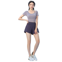 Professional yoga suit for womens summer new tight-fitting short-sleeved running quick-drying clothing dedicated to gym training sportswear