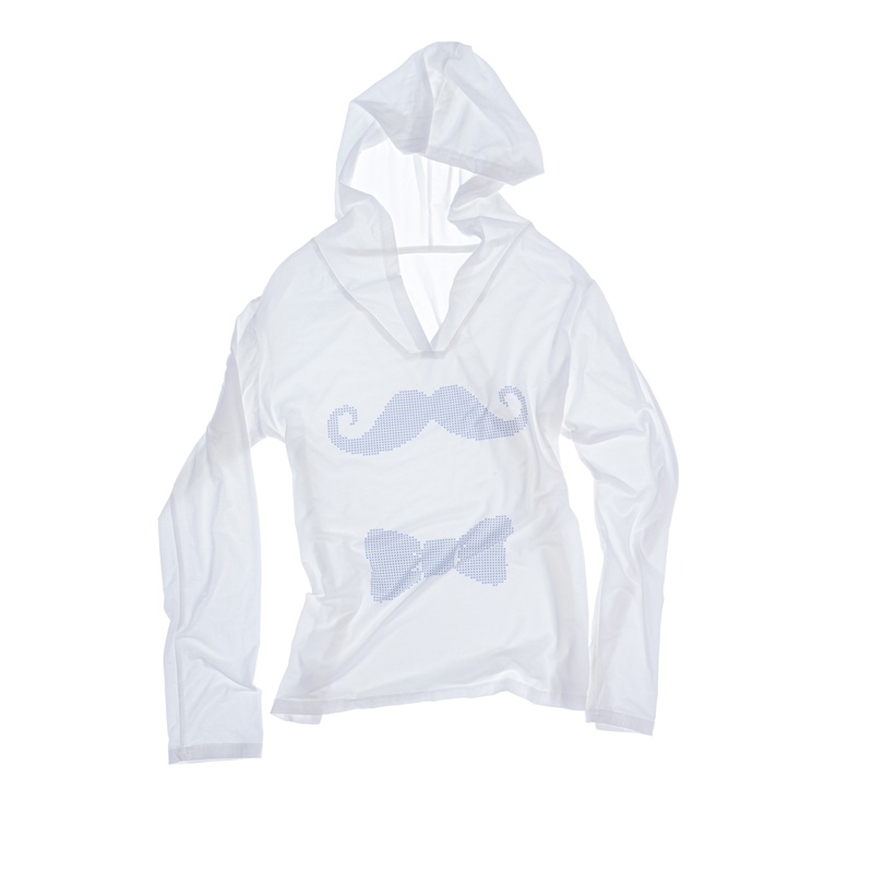 Pinetree Casual Style Hooded Long-Sleeved Sun Protection Clothing for Women with Beard Print Loose and Lazy Style Top