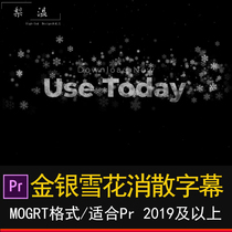 Pr gold and silver snowflake dissipated subtitle dynamic subtitle strip animation basic graphics package This title typography preset