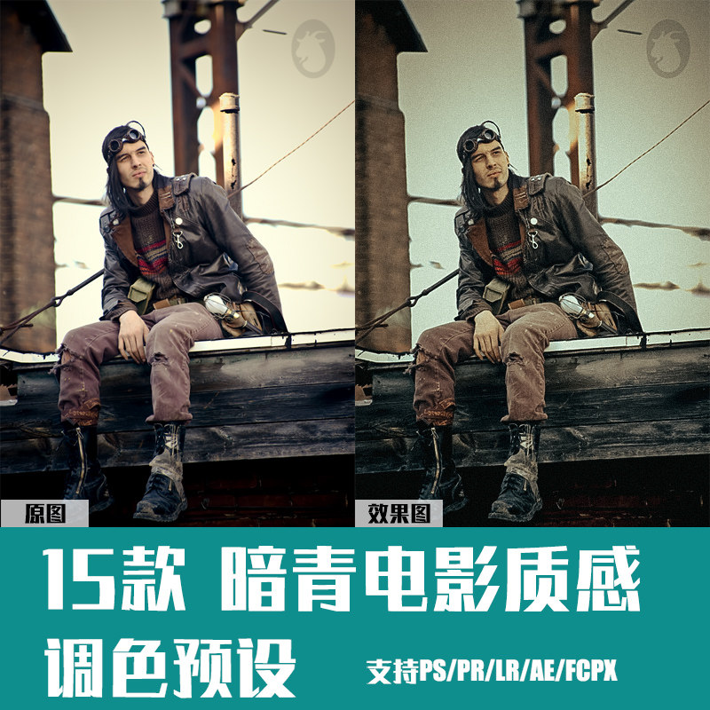 LR preset PS dark blue Japanese documentary film texture portrait filter color PR Da Vinci LUT filter