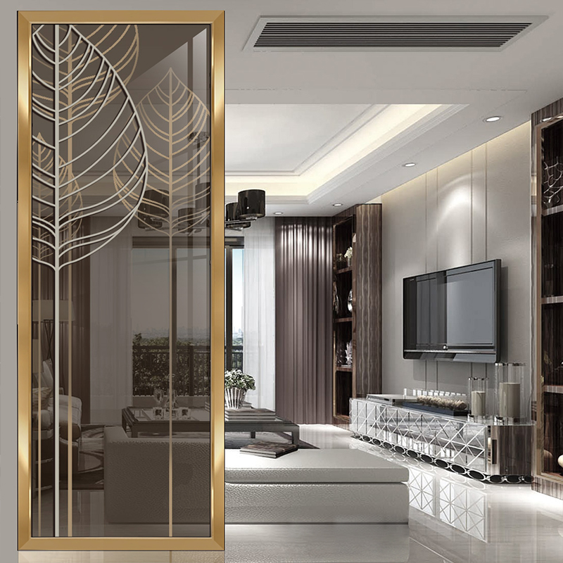 Art Glass Custom Light Transmission Frosted Crafts Modern Small Family Type Living Room Genguan Partition Makeup Room Dry Wet Screen