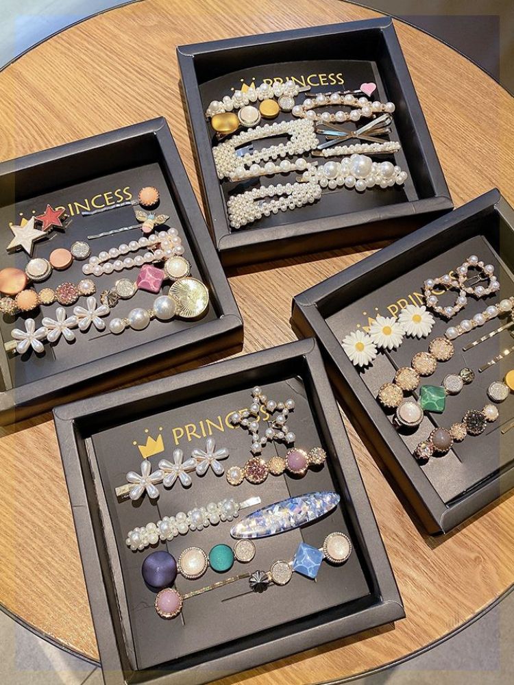  Hairpin Pearl Liuhai 2021 hairpin hairpin hairpin 2020 Side head Accessories Girl Hair South Korea Nets