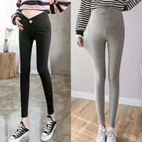 Черная кошачья этикетка охраняет талия+светло -серая чистая высокая талия (2 пружина и осень