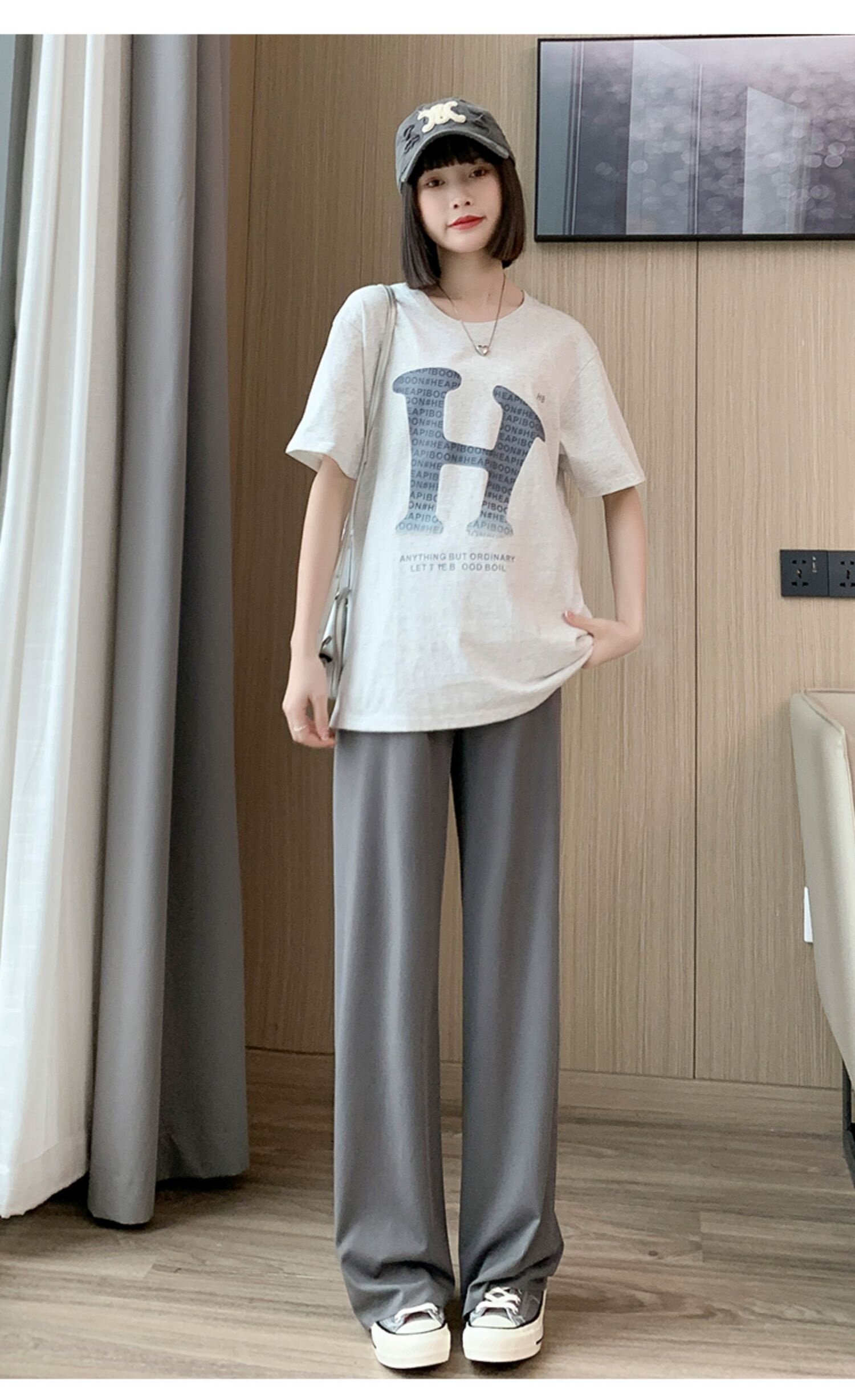 孕妇裤子冰丝夏季薄款阔腿裤托腹直筒休闲裤大码夏装打底裤外穿女 — 26