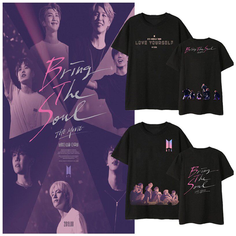 BTS short sleeve bulletproof juvenile group T-shirt brining the soul film Perimeter clothes Han version loose male and female summer