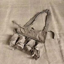 Old-fashioned khaki tactical waist bag retro 60s canvas elastic storage bag cos waist bag bag