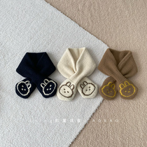 ins cute bunny baby scarf autumn and winter warm and windproof neck scarf for men and women soft 2024 new style