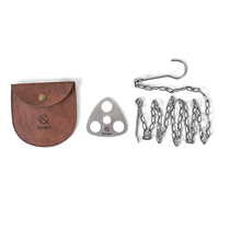 Qvien Spiritual Rock Tripod Rings Outdoor Camping Wild Cooking portable and versatile hanging boiler hooks twigs rings sheet