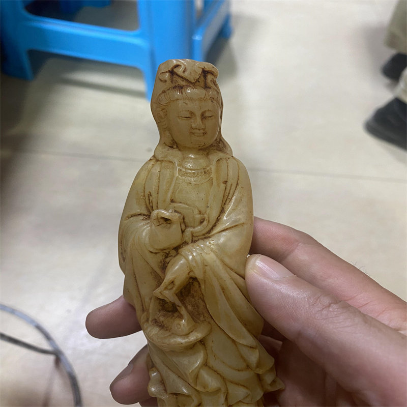 Guanyin Bodhisattva stone statue and Tianyun handle imitating various Bodhisattva Buddha statues in Northern Wei Dynasty flower basket lotus Guanyin figure ornament