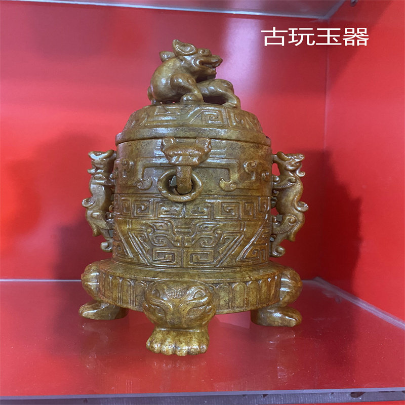 Fengear Jade Bottle God Beast Dragon Phoenix Pattern Sculptor Fine Double Phoenix Jade Bottle Spring Autumn Combat National Beast Jade Bottle Ancient Play