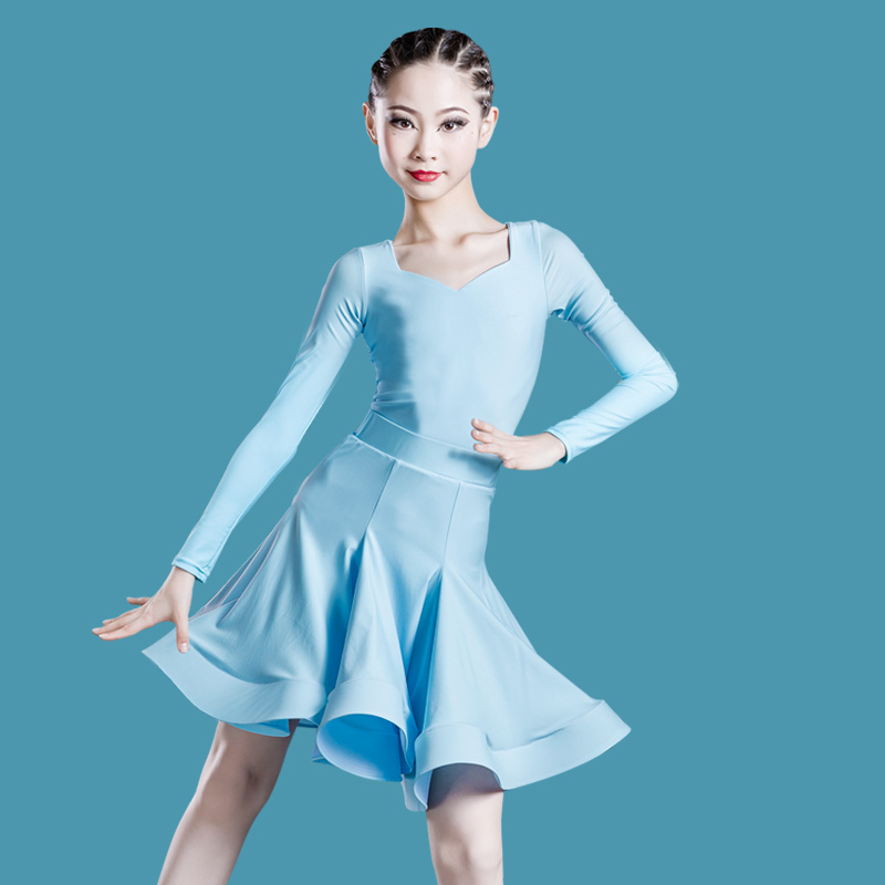 Xia Qimei children's Latin dance competition clothing girls and children 2022 summer new mid-sleeve split large swing skirt performance clothing