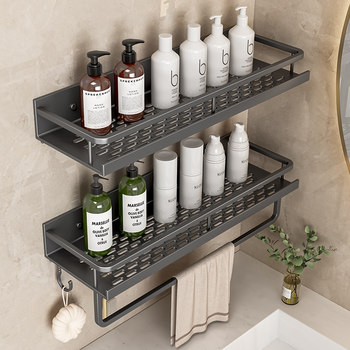 Bathroom storage rack bathroom wall-mounted toilet wall hook-up cosmetic shower gel storage rack