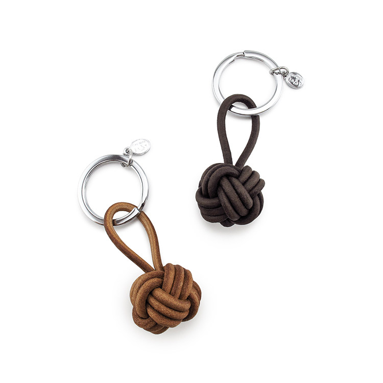 Creative Minima Genuine Leather Handwoven Bull Leather Rope Polo Men And Women Lovers Key Buttoning Circle Car Decorated satchel Pendant