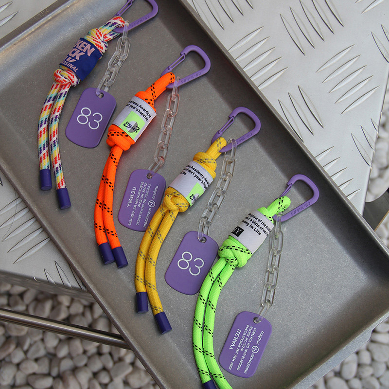 Tide Card Personality Fashion Fluorescent Ram Porn Lovers Men and women Decorative Creative Weave Key Buttoned chain Bag Car Pendant