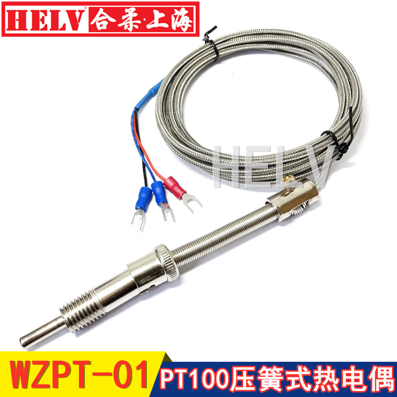 WZPT-01 platinum resistance PT100 spring heat resistance buckle type temperature sensor PT100 high temperature spring