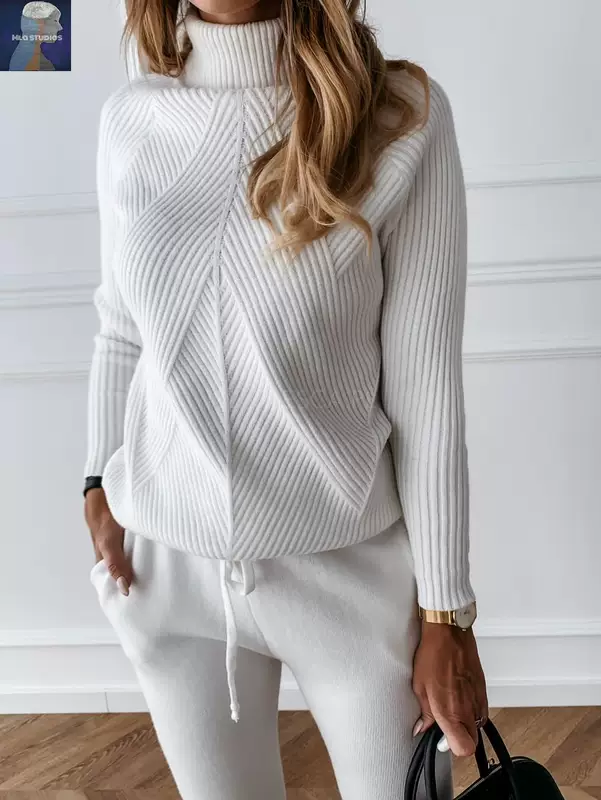 S наборы наборы Fashion Suits High -neck knitted kit