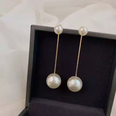 Korean pearl earrings tassel 2021 New Tide earrings female temperament sterling silver design sense advanced earring atmosphere