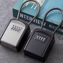 Padlock key box password lock home B&B installation-free door handle anti-theft door box decoration key password box