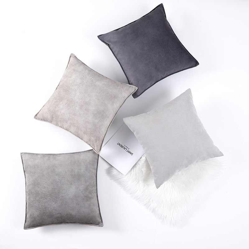 High-grade white goose down feather pillow bedside large back light luxury sofa cushion bedroom living room office waist pillow gray