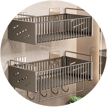 Bathroom storage rack toilet toilet rack hanging wall-mounted punch-free bathroom shower room storage rack